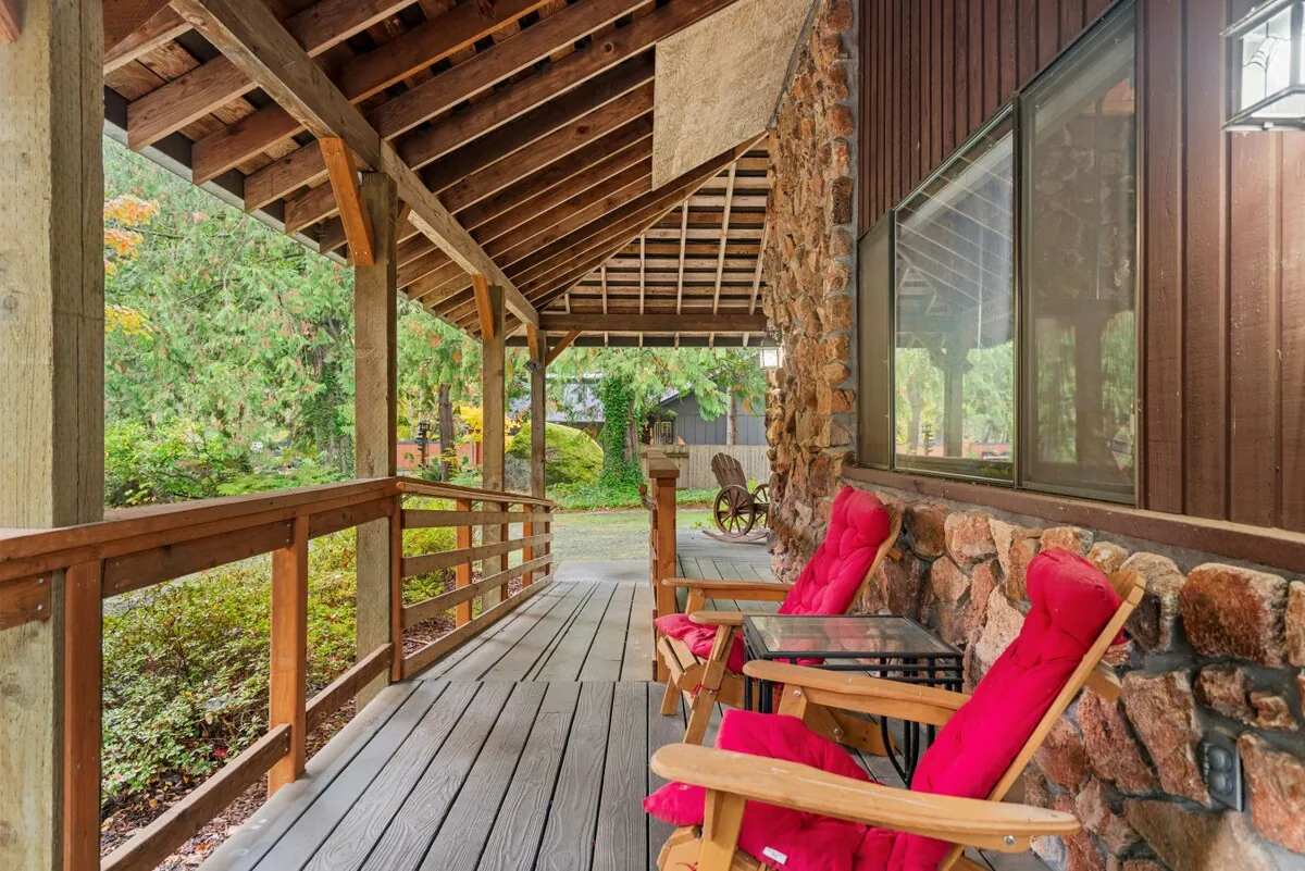 Alpine Cabin wraparound covered deck