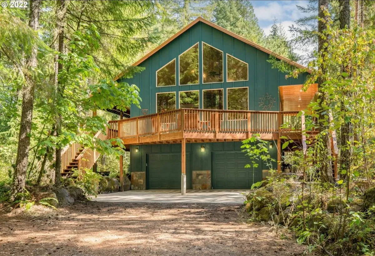 Lost Shelter Chalet exterior in the forest