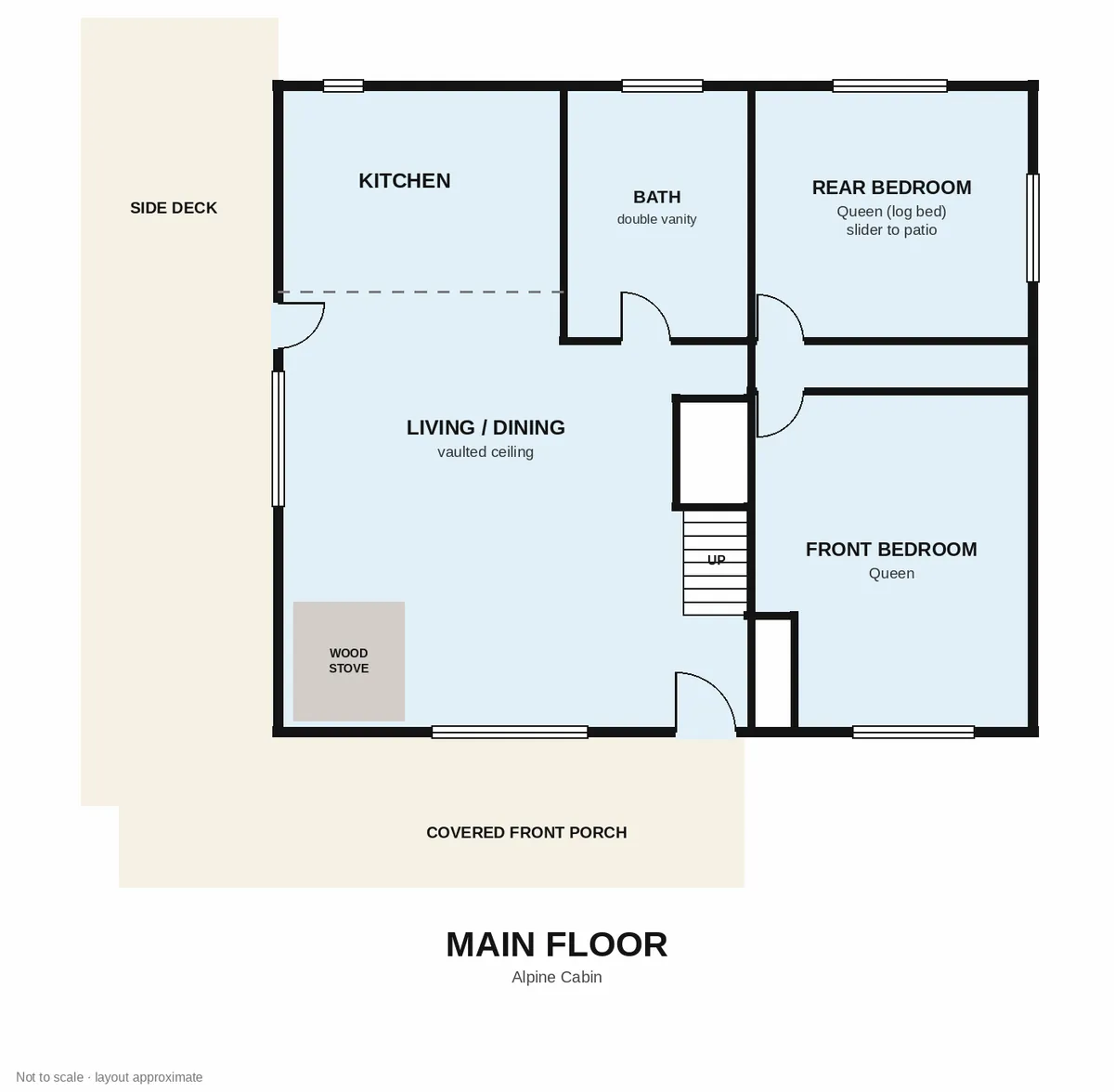 Alpine Cabin main-floor floor plan