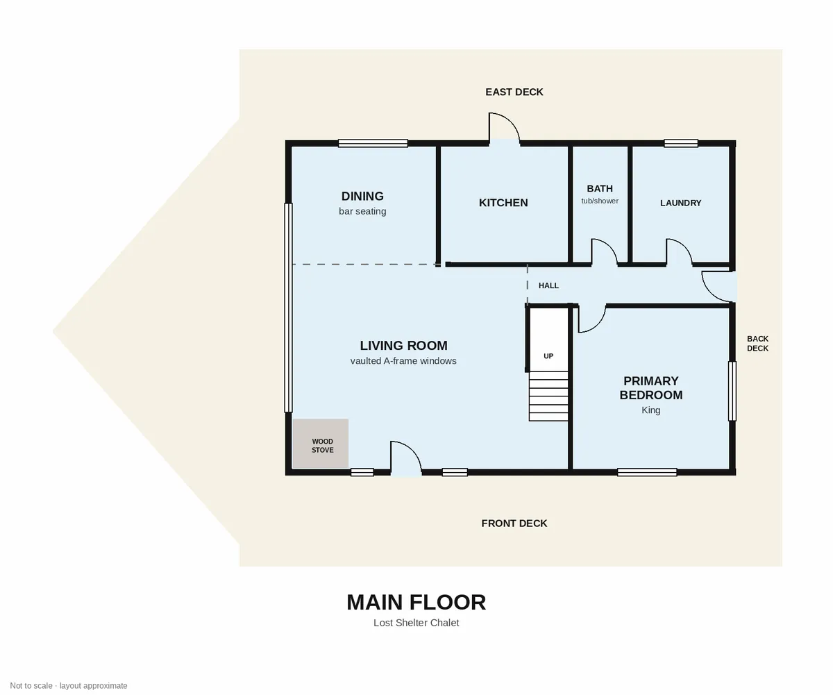 Lost Shelter Chalet main-floor floor plan